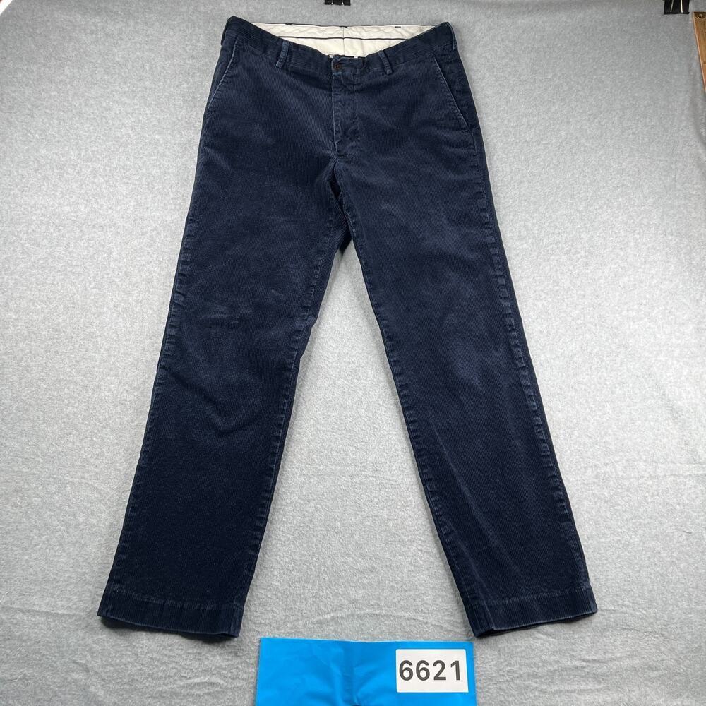 Vintage Polo Ralph Lauren Cordury Pants Navy Blue Mens Size 34x32